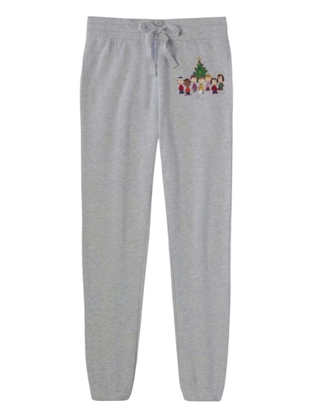 Peanuts Light Grey Christmas Sweatpants, Charlie Brown & Gang Xmas 🎄 Graphic 1X